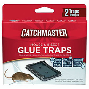 CATCHMASTER 102 BAITED MOUSE & INSECT GLUE TRAPS 2-PACK PROFESSIONAL STRENGTH