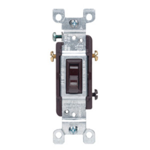 LEVITON 215-01453-002 3-WAY GROUNDING SWITCH BROWN