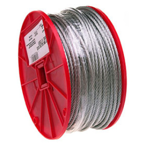 CAMPBELL 7000427 1/8" 7 X 7 CABLE GALVANIZED WIRE 500' PER REEL UNCOATED BK