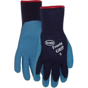 BOSS 8439L LARGE BLUE FROSTY GRIP INSULATED RUBBER DIPPED WORK GLOVES