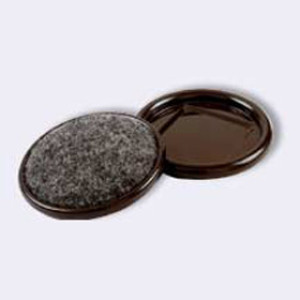 SHEPHERD 9092 2-1/2" ROUND METAL CARPET BASE CUPS BROWN (4CD)