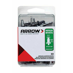 ARROW FASTENER RMA3/16 3/16" MEDIUM ALUMINUM RIVET 1/4" GRIP - 15 PACK