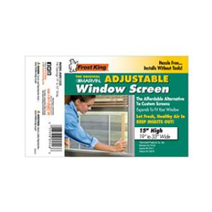 FROST KING AWS1533 55466 19-33" X 15" ADJUSTABLE WINDOW SCREEN