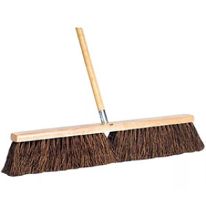 DQB 10703 24" HEAVY DUTY PALMYRA GARAGE SWEEP BROOM 4" TRIM 2 THREADED HOLES