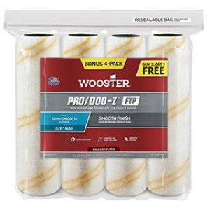 WOOSTER PRO/DOO-Z RR868 FTP 9" X 3/8" 4-PACK COUNTERBOX ROLLER COVERS