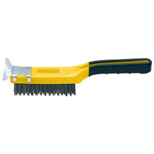 ALLWAY TOOLS 12411 SB411 4 X 11 ROW SOFT GRIP HEAVY DUTY WIRE BRUSH W/SCRAPER