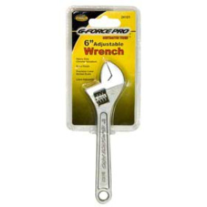 G-FORCE 24101 6" ADJUSTABLE WRENCH CHROME VANADIUM SATIN FINISH