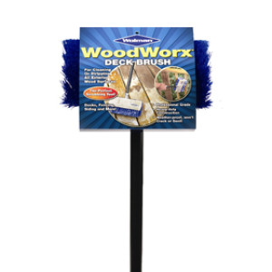 WOLMAN 14506 WOODWORX DECK BRUSH 4" X 10" WITH 60" STURDY STEEL HANDLE