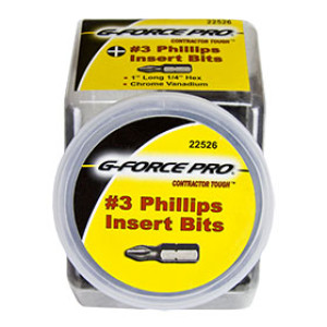 G-FORCE 22526 P3 X 1" #3 PHILLIPS BIT 250 PC COOKIE JAR