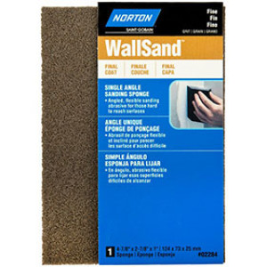 NORTON 02284 4-7/8" X 2-7/8" X 1" WALLSAND SINGLE ANGLE SANDING SPONGE FINE