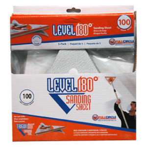 FULL CIRCLE TG100 LEVEL 180 HOOK & LOOP SANDPAPER TRIANGLES 100 GRIT 5PK 00049