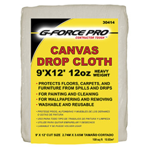 PAINT-FORCE 30414 9' X 12' 12 OZ CANVAS DROP CLOTH