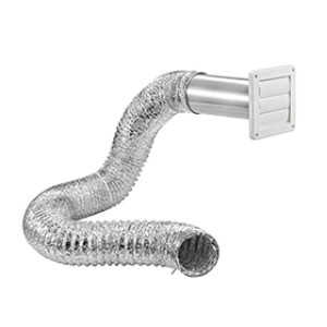 LAMBRO 1379W 4" X 8' WHITE DUCT DRYER EXHAUST WALL LOUVERED VENT KIT