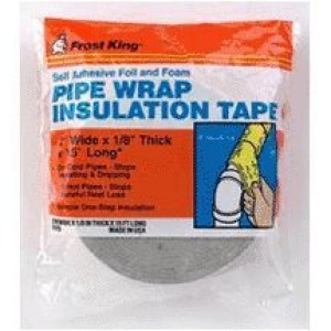 FROST KING FV15 23175 2" X 1/8" X 15' FOAM & FOIL PIPE WRAP INSULATION TAPE