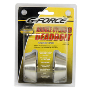 G-FORCE 80413 DOUBLE CYLINDER STAINLESS STEEL DEADBOLT KW1 KEYWAY KEYED DIFFER