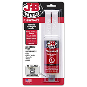 J-B WELD 50112 25 ML CLEARWELD 5 MIN MULTI-PURPOSE EPOXY SYRINGE