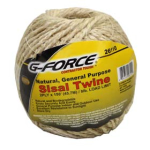 G-FORCE 26110 150' 2-PLY SISAL TWINE 1/2 LB ROLL