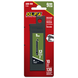 OLFA 9148 9MM ULTRA SHARP BLACK SNAP-OFF BLADES 10/PK ABB-10B