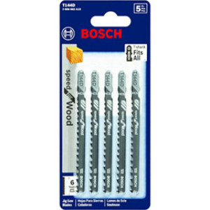 BOSCH T144D 4" 6TPI HIGH CARBON STEEL SHANK JIGSAW BLADE 5 PACK