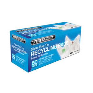 PETOSKEY STEELCOAT FGP9934-74 13GAL CLEAR RECYCLE FLAP TIE BAG .69MIL 50CT