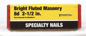 PRIME SOURCE 212TFMAS1 2-1/2" FLUTED MASONRY NAILS 1 LB 17449