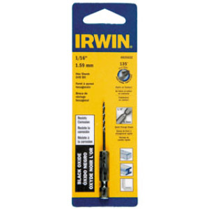IRWIN 4935632 1/16" BLACK OXIDE HEX SHANK DRILL BIT SPLIT POINT TIP