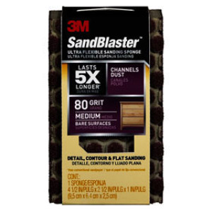 3M 20908-80-UF SANDBLASTER ULTRA FLEXIBLE 4.5" X 1" MED SANDING SPONGE 80GRIT