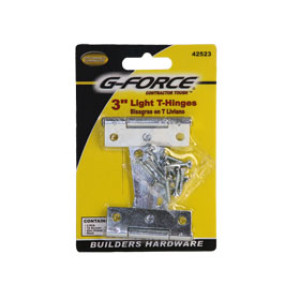G-FORCE 42523 3" LIGHT TEE HINGE ZINC PLATED PAIR
