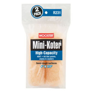 WOOSTER MINI-KOTER R231-4 4" X 1/2" HIGH CAPACITY ROLLER COVER 2-PACK
