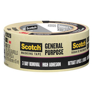 3M 2020-48MP 48MM SCOTCH CONTRACTOR GRADE MASKING TAPE 2" X 60 YARDS TAN