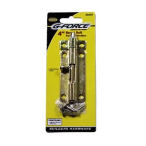 G-FORCE 43024 4" BARREL BOLT BRASS PLATED STEEL