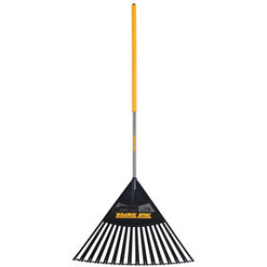 AMES 2914912 24" POLY LEAF RAKE CLOG FREE DESIGN CUSHION GRIP HARDWOOD HANDLE