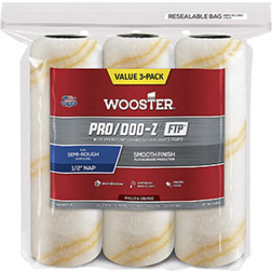 WOOSTER PRO/DOO-Z FTP RR669-9 9" X 1/2" WHITE WOVEN ROLLER COVER 3-PACK