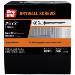 PRIME SOURCE 2CDWS5 2" BLACK COARSE THREAD DRYWALL SCREWS 5 LB 10340