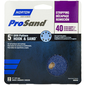 NORTON PROSAND 68356 5" P40 UVH HOOK & LOOP HANDY PACK SANDING DISCS 2-PACK