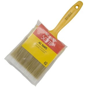 WOOSTER SOFTIP Q3108 4" WHITE NYLON/GOLD POLY CHISEL TRIM PAINT BRUSH