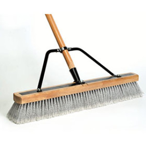 DQB 09936 24" GRAY POLY CONTRACTOR SWEEP BROOM COMPLETE 60" METAL TIP HANDLE