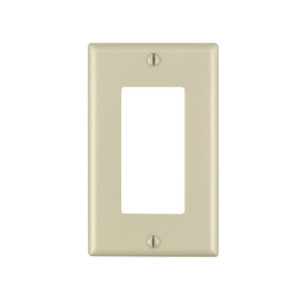 LEVITON 020-80401-00I DECORA ONE GANG WALLPLATE IVORY