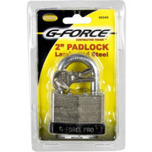 G-FORCE 60249 2" STEEL LAMINATED PADLOCK