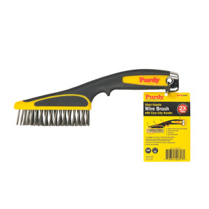 PURDY 140910100 11" SHORT HANDLE WIRE BRUSH STAINLESS STEEL W/CUSHION GRIP