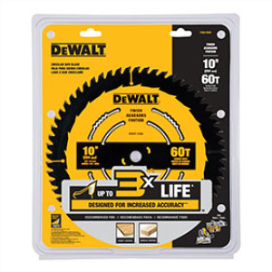 DEWALT DWA11060 10" 60T FINISH SAW BLADE FOR MITER & TABLE SAW