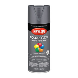 KRYLON K05539007 COLORMAXX PAINT + PRIMER GLOSS SMOKE GRAY 12 OZ IN-OUTDOOR