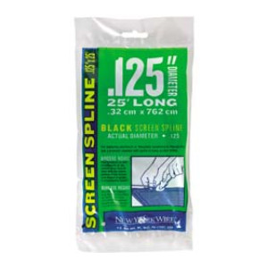 NEW YORK WIRE FCS8540U .125" X 25' BLACK VINYL SCREEN SPLINE R-38
