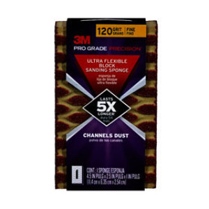 3M 2502TRI-120-CH PRO GRADE 4-7/8" X 2-7/8" X 1" FINE SANDING SPONGE 120 GRIT