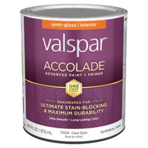 VALSPAR 13004.005 ACCOLADE SEMI-GLOSS CLEAR BASE INTERIOR PAINT & PRIMER
