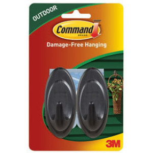 3M 17086S-AWES COMMAND SLATE TERRACE MEDIUM OUTDOOR DESIGNER HOOKS 2HKS/4STRIP