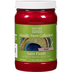 MODERN MASTERS ME795-32 32 OZ RUBY SATIN METALLIC PAINT OPAQUE