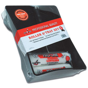 ARROWORTHY 9FGL3-DK 9" PRO-LINE GLOSSDEL ROLLER & PLASTIC TRAY SET 4PC