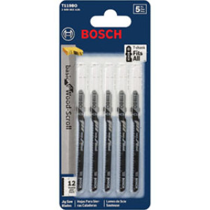 BOSCH T119BO 3" 12TPI HIGH CARBON STEEL SHANK JIGSAW BLADE 5 PACK