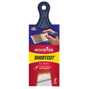 WOOSTER SHORTCUT Q3211 2" WHITE NYLON ANGLE SASH BRUSH WITH SHERGRIP HANDLE